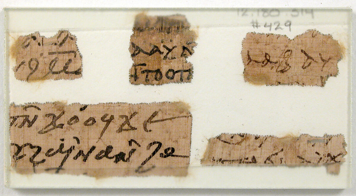 Papyri Fragments, Papyrus and ink, Coptic