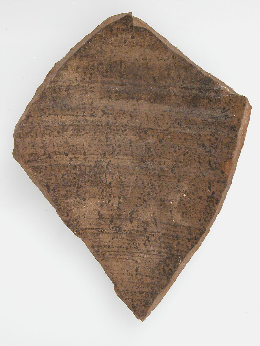 Ostrakon, Pottery fragment with ink inscription, Coptic