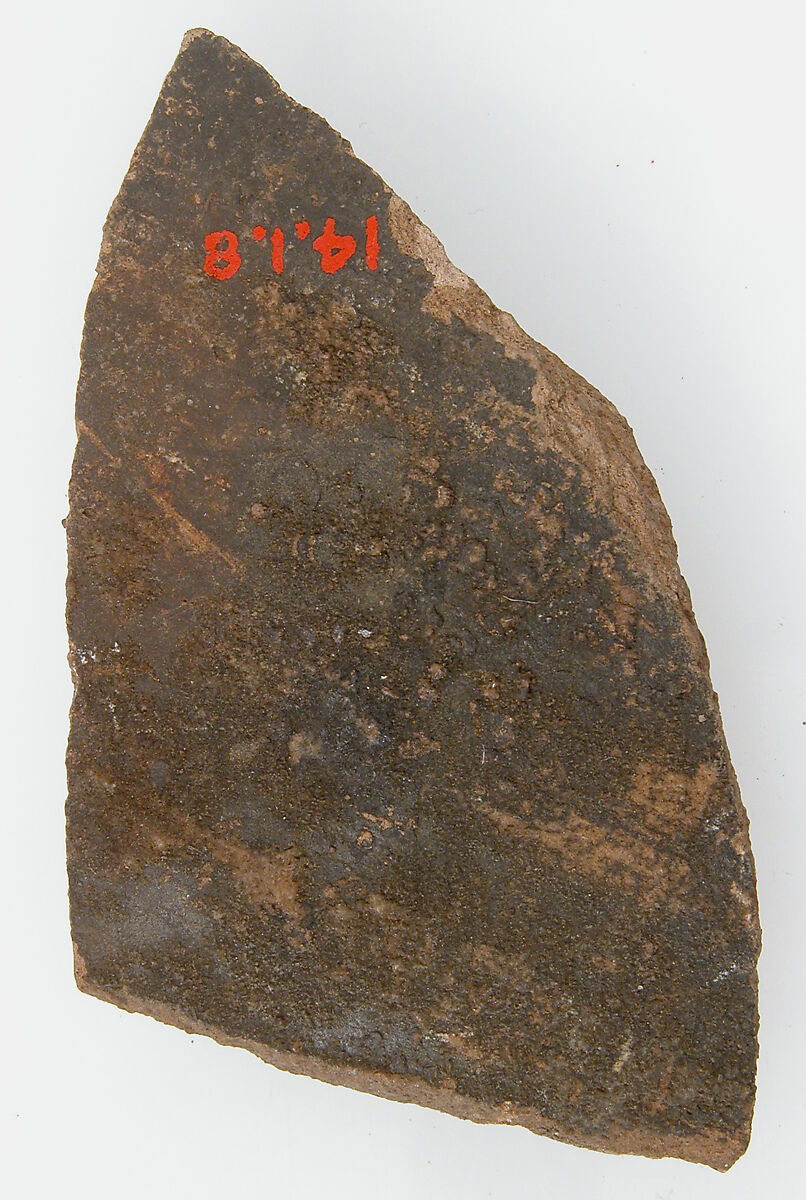 Ostrakon, Pottery fragment with ink inscription, Coptic