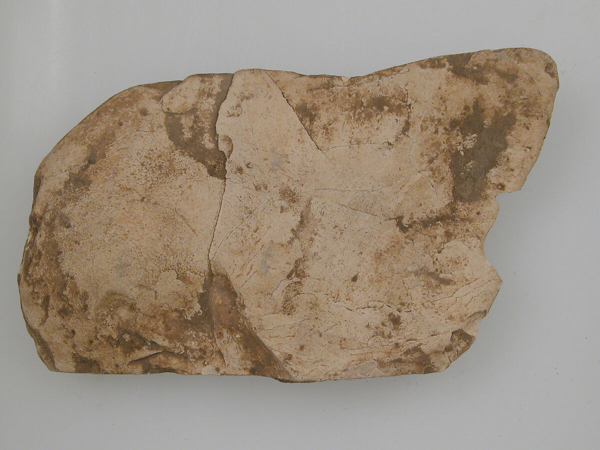 Ostrakon with a Letter, Limestone with ink inscription, Coptic