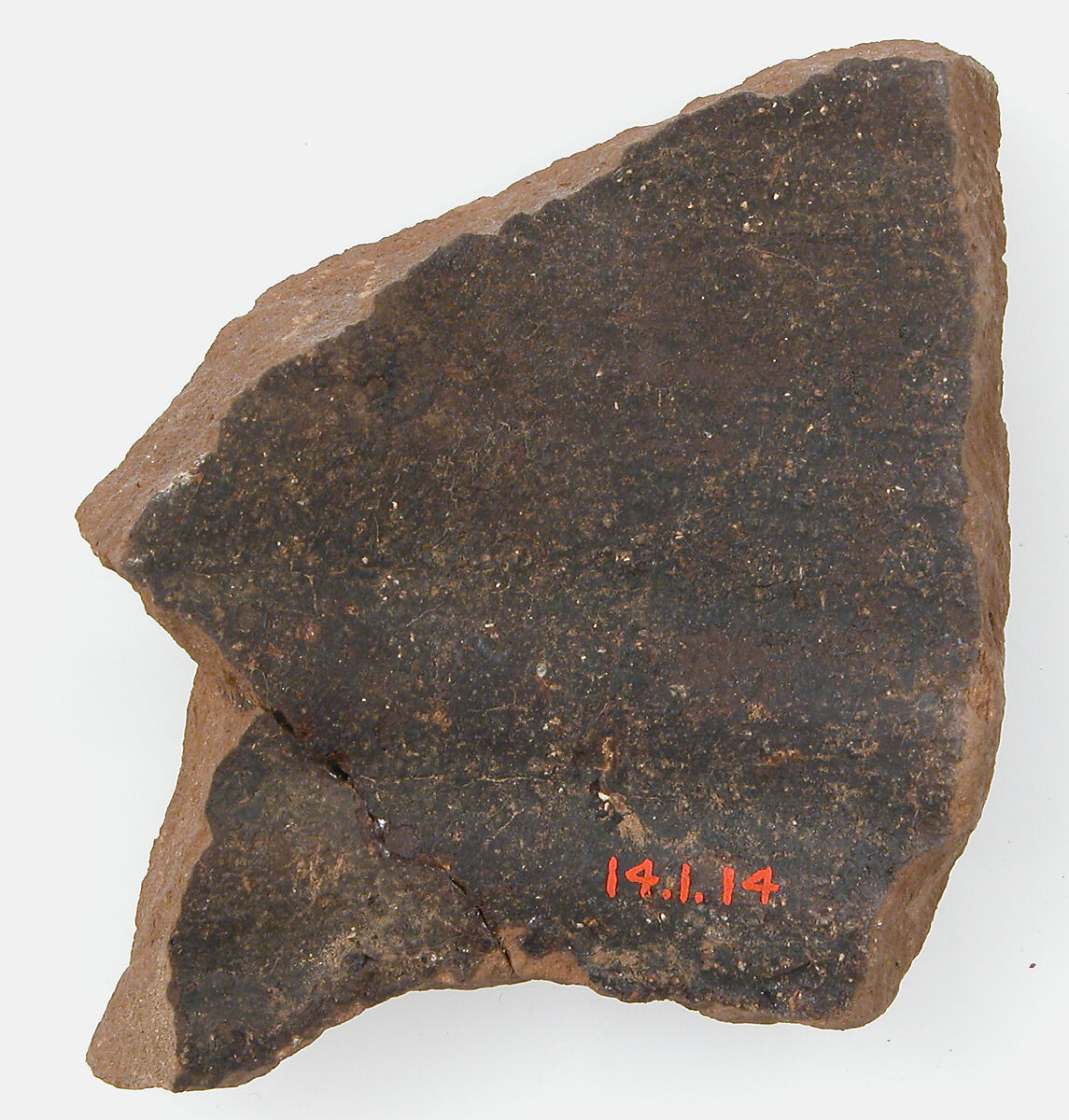 Ostrakon, Pottery fragment with ink inscription, Coptic