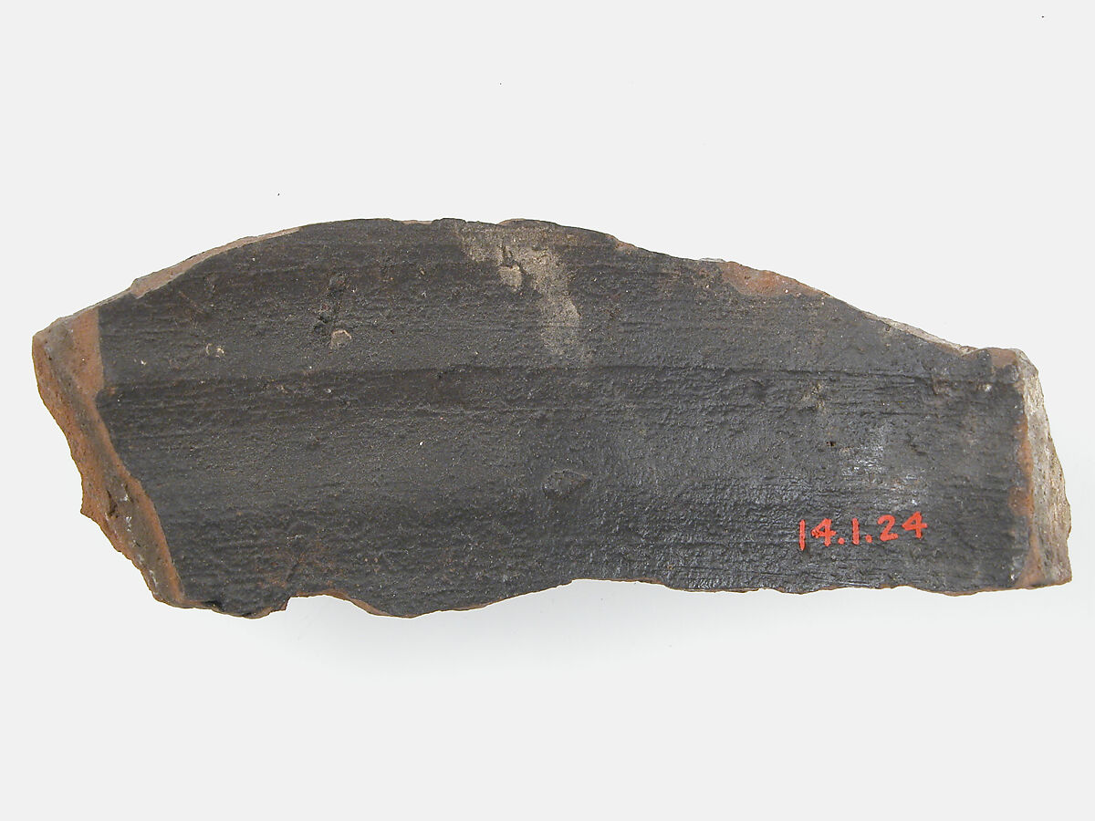 Ostrakon, Pottery fragment with ink inscription, Coptic