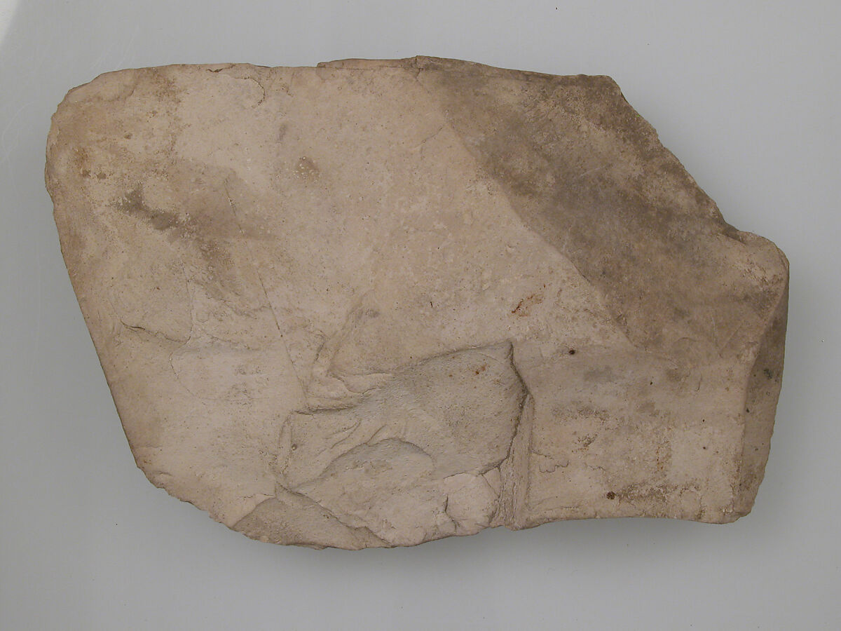 Ostrakon, Limestone with ink inscription, Coptic