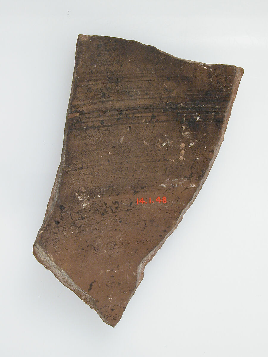 Ostrakon with a Letter, Pottery fragment with ink inscription, Coptic