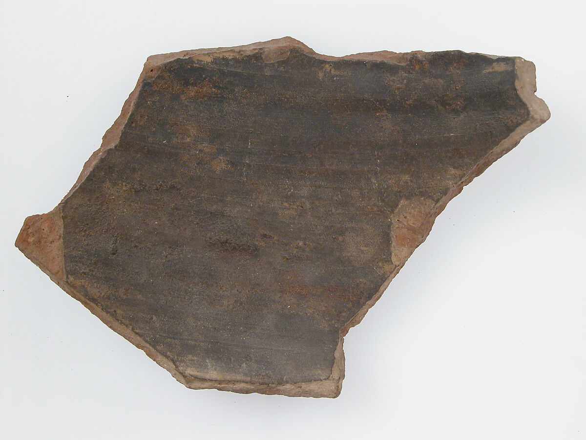 Ostrakon, Pottery fragment with ink inscription, Coptic