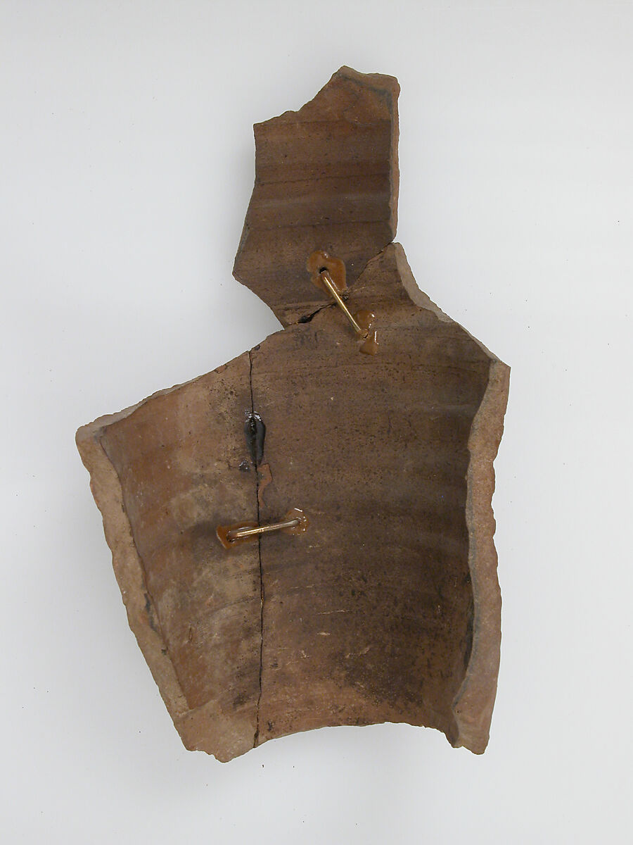 Ostrakon, Pottery fragment with ink inscription, Coptic