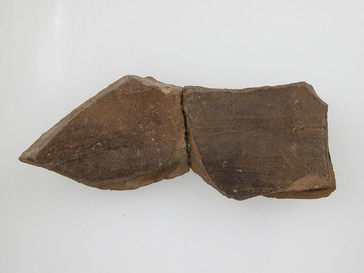 Ostrakon with a Letter from Isaac and Elias to Lashane of Jeme, Pottery fragment with ink inscription, Coptic
