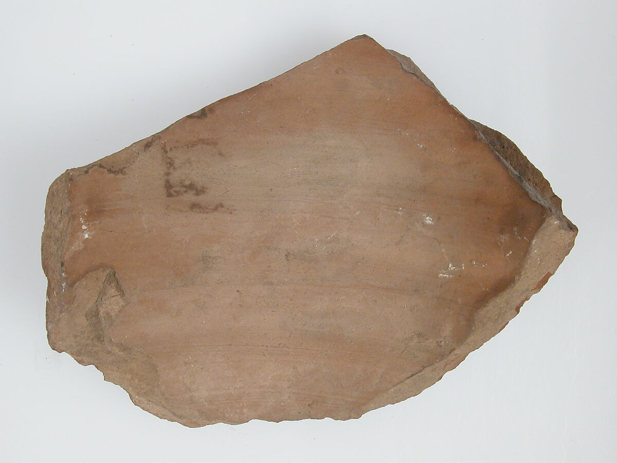 Ostrakon, Pottery fragment with ink inscription, Coptic
