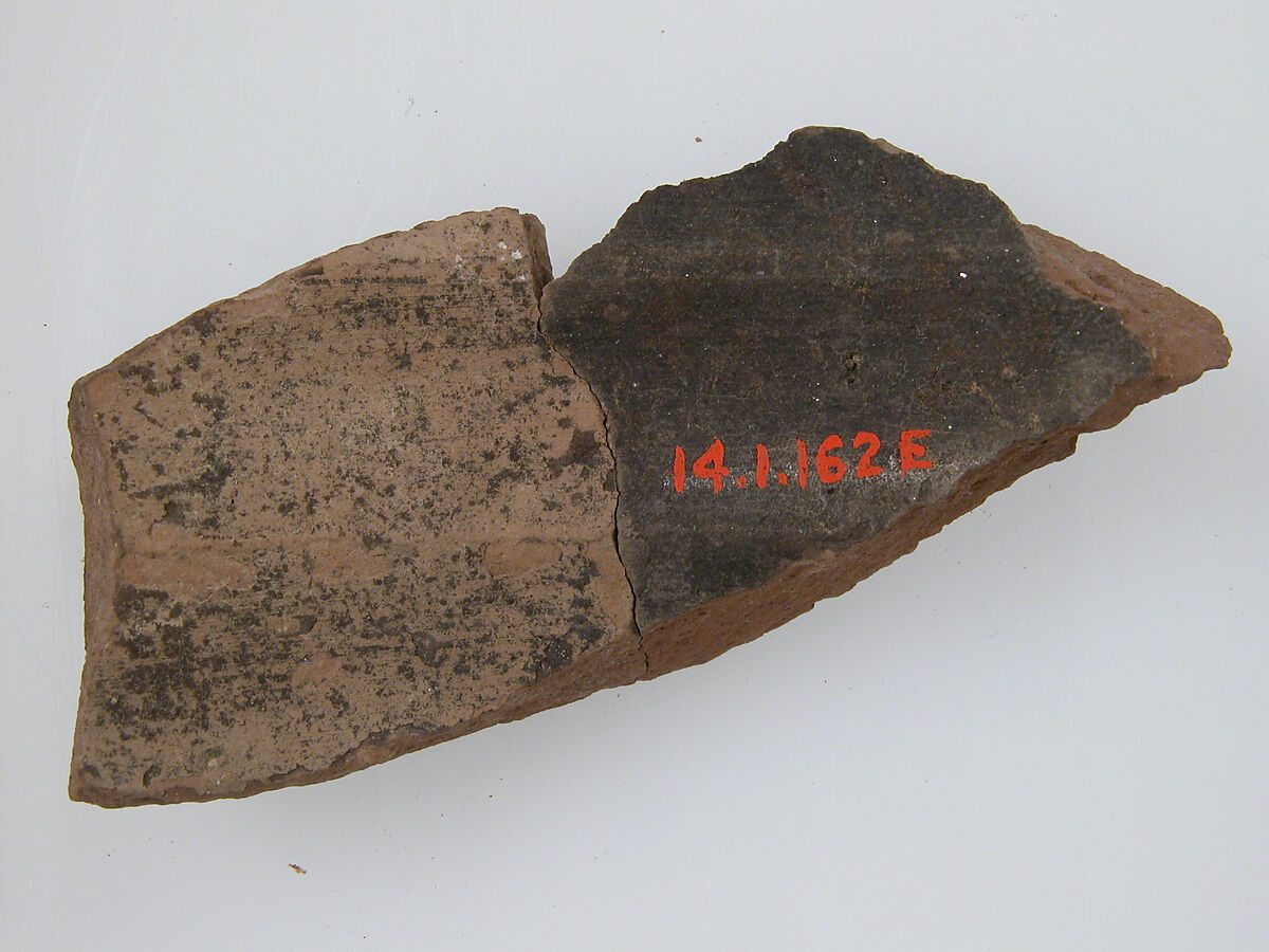 Ostrakon, Pottery fragments with ink inscription, Coptic
