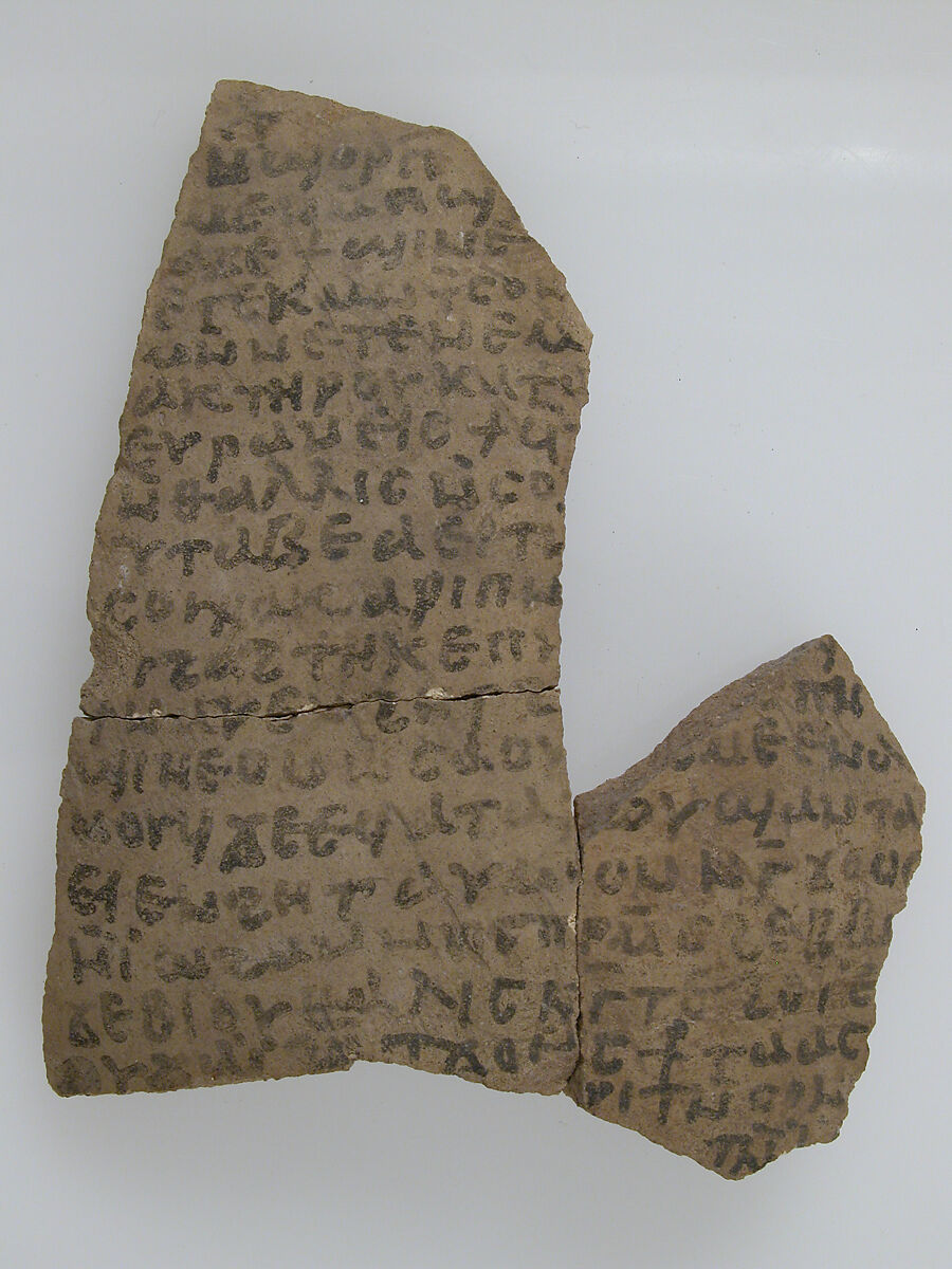 Ostrakon with a Letter from Joseph, Pottery fragment with ink inscription, Coptic 