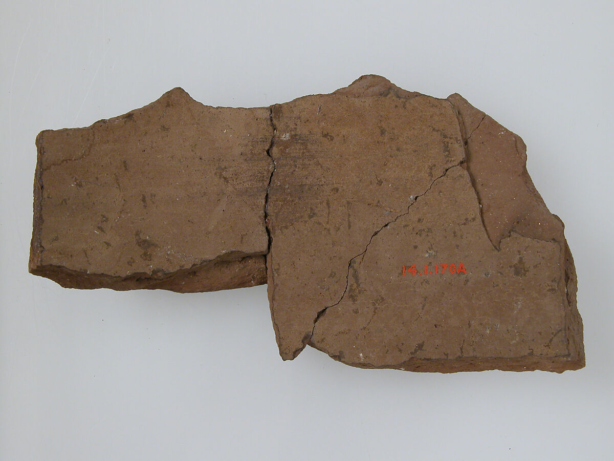 Ostrakon, Pottery fragments with ink inscription, Coptic
