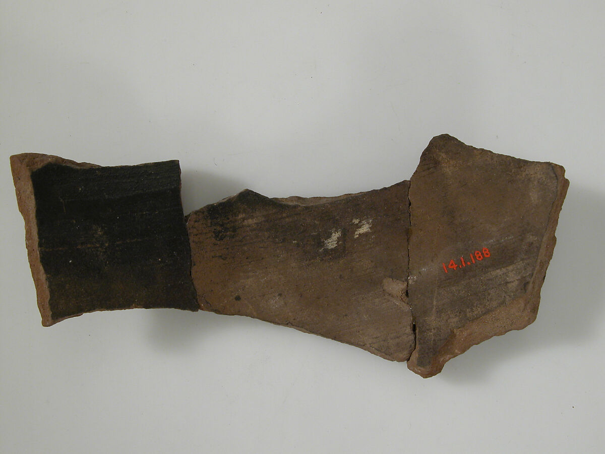 Ostrakon, Pottery fragment with ink inscription, Coptic