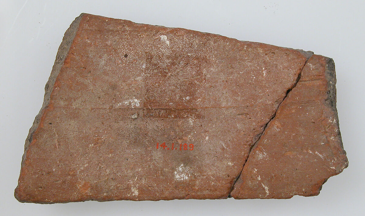 Ostrakon with a Letter Referring to the Persian Occupation, Pottery fragment with ink inscription, Coptic