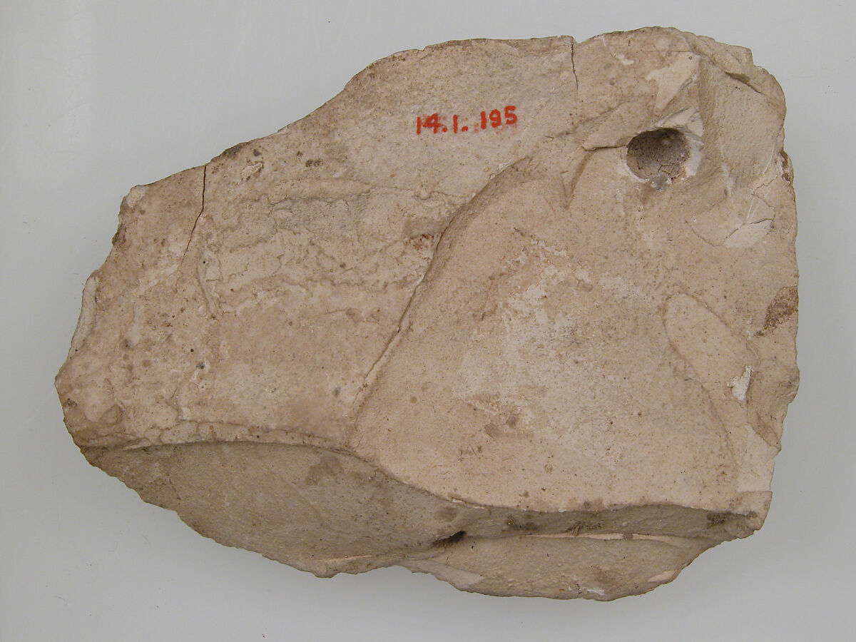 Ostrakon with a Letter, Limestone with ink inscription, Coptic