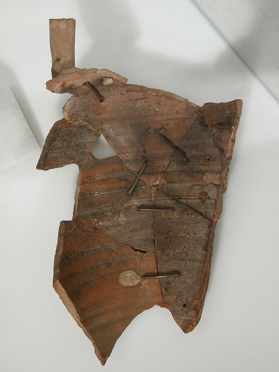 Ostrakon with Acrostic Hymn of the Passion, Pottery fragment with ink inscription, Coptic