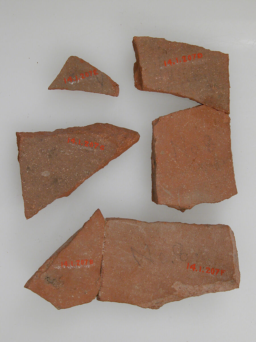 Ostrakon with Biblical Text, Pottery fragments with ink inscription, Coptic