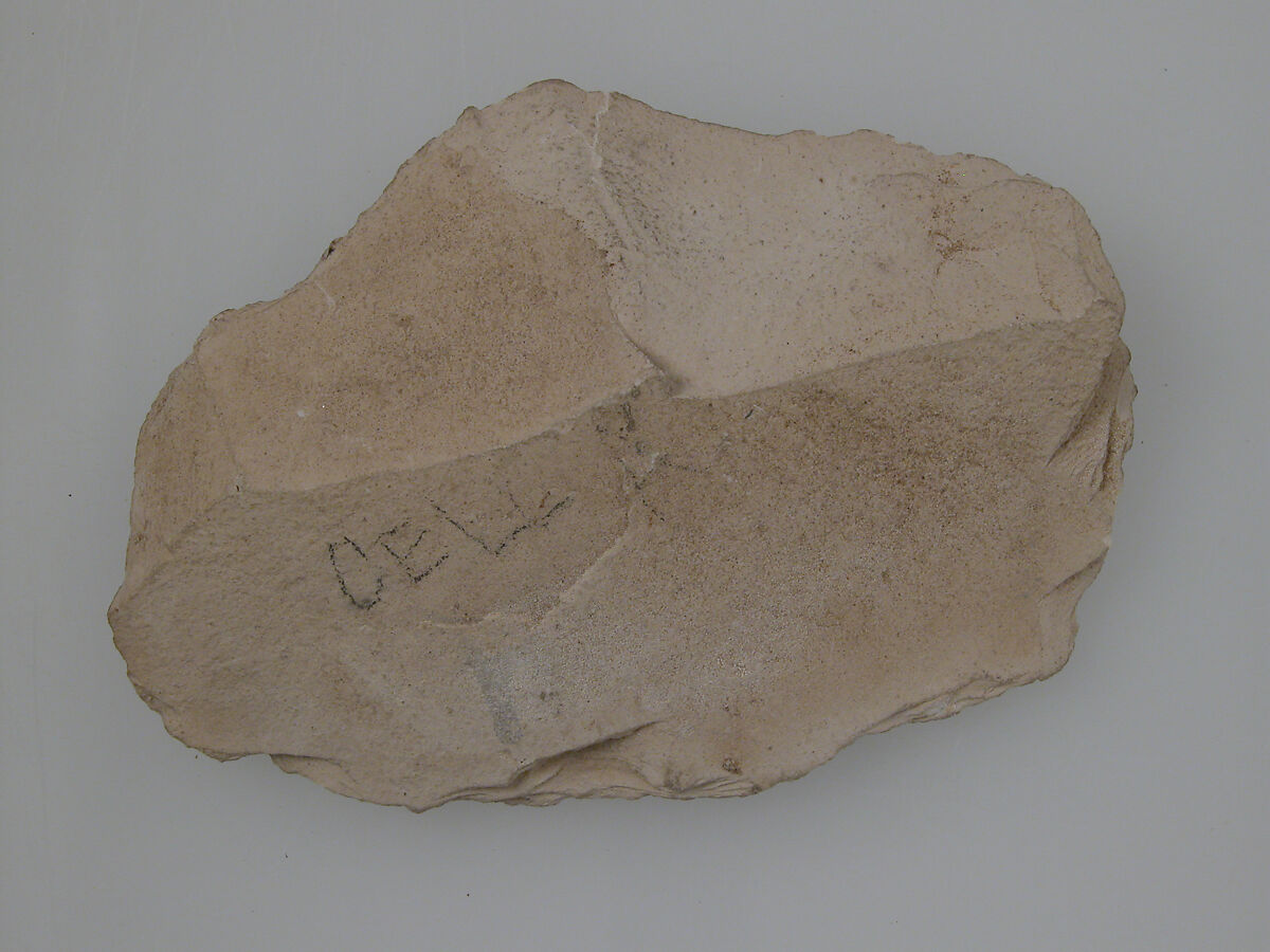 Ostrakon, Limestone fragments with ink inscription, Coptic