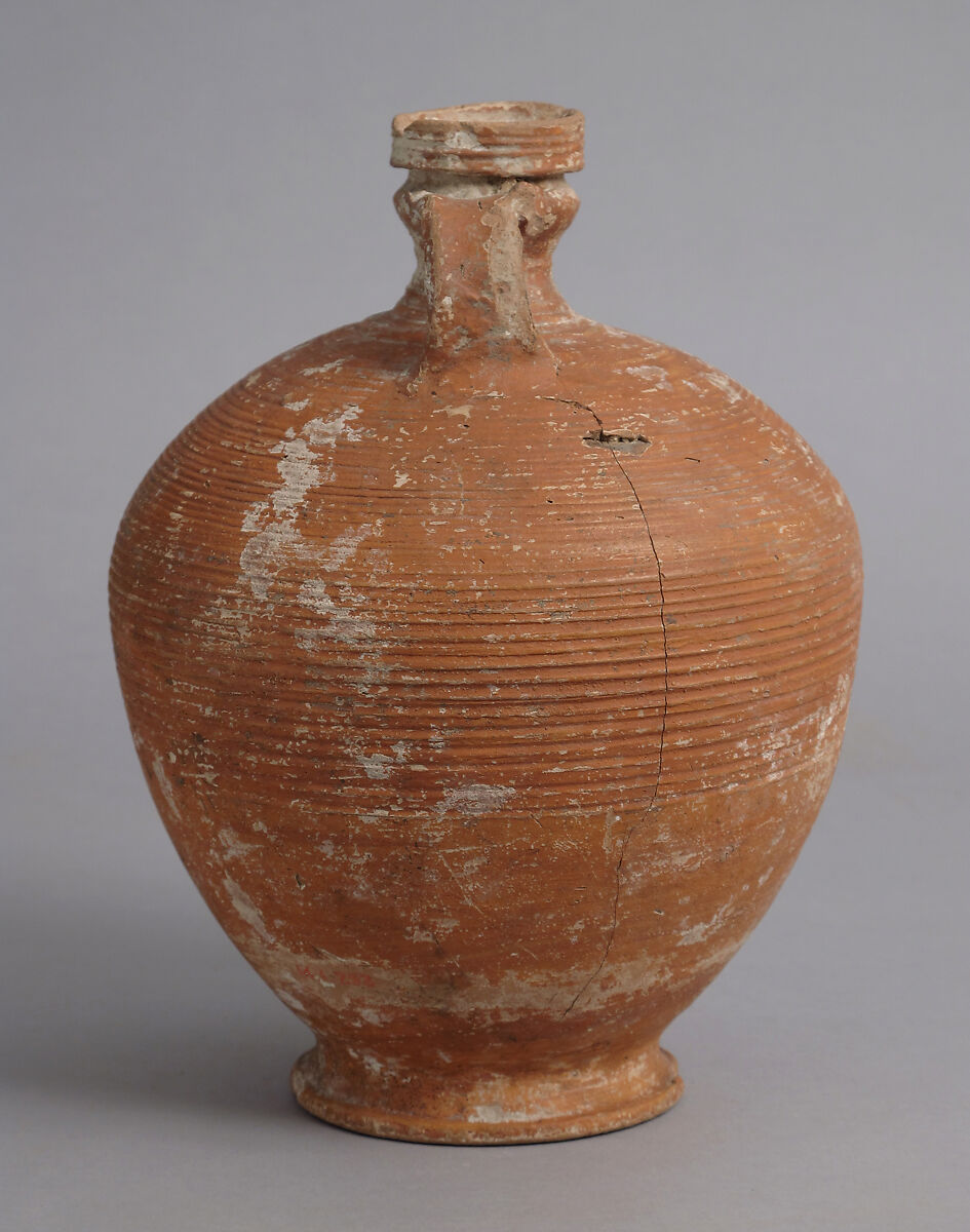 Ribbed Amphora, Earthenware, Coptic