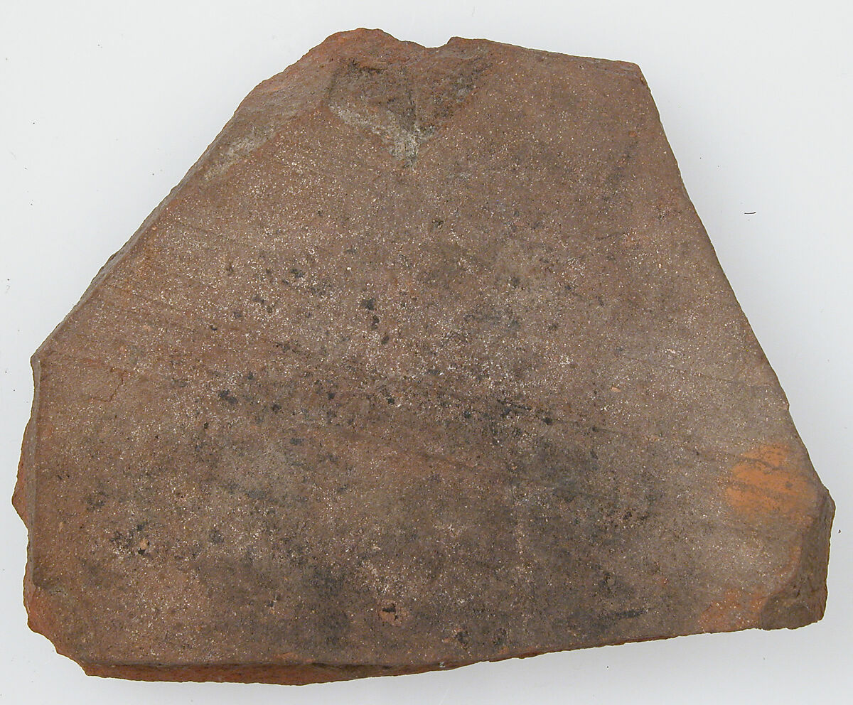 Ostrakon, Pottery fragment with ink inscription, Coptic