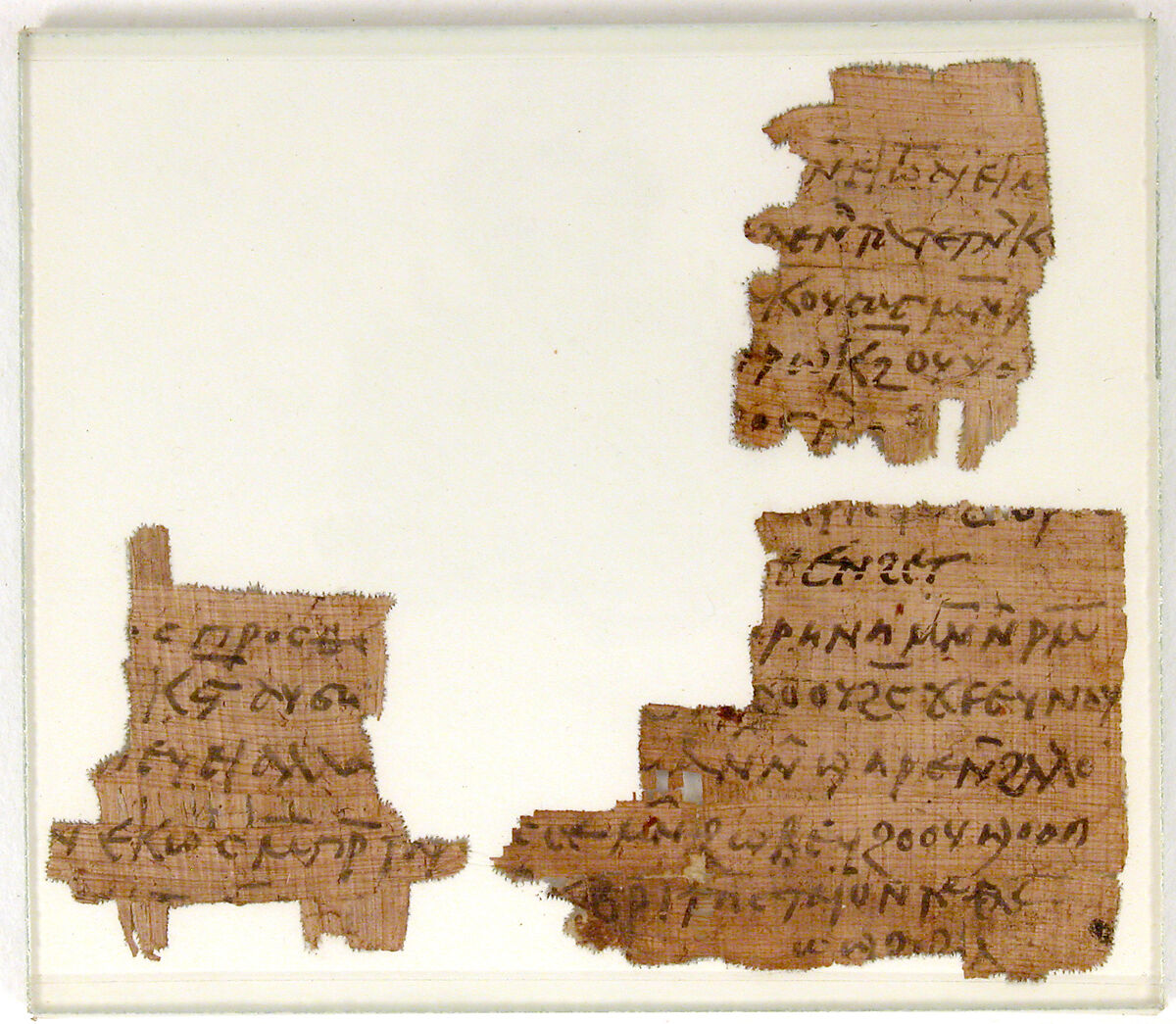 Papyrus Fragments of a Letter, Papyrus with ink, Coptic 