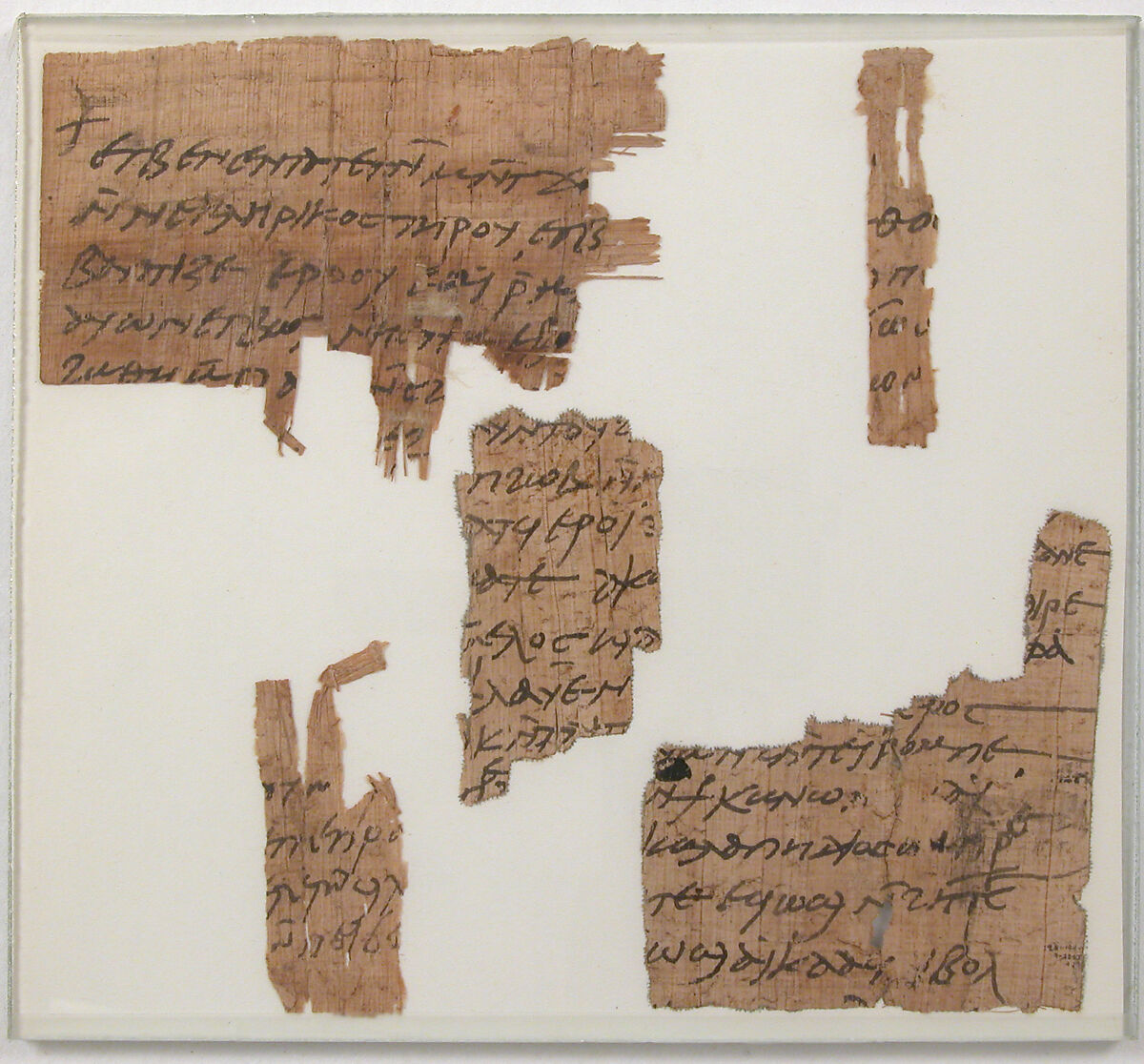 Papyrus Fragments of a Letter, Papyrus with ink, Coptic 