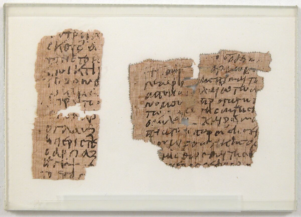 Papyri Fragments of a List of Bird Names, Papyrus with ink, Coptic 