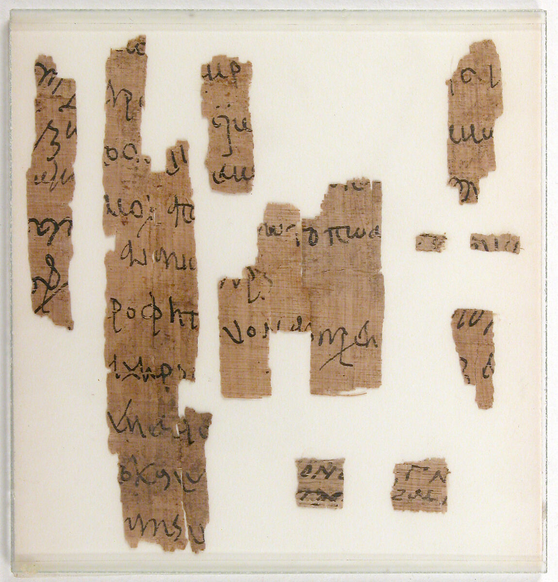 Papyrus Fragments of a Legal Document, Papyrus with ink, Coptic 