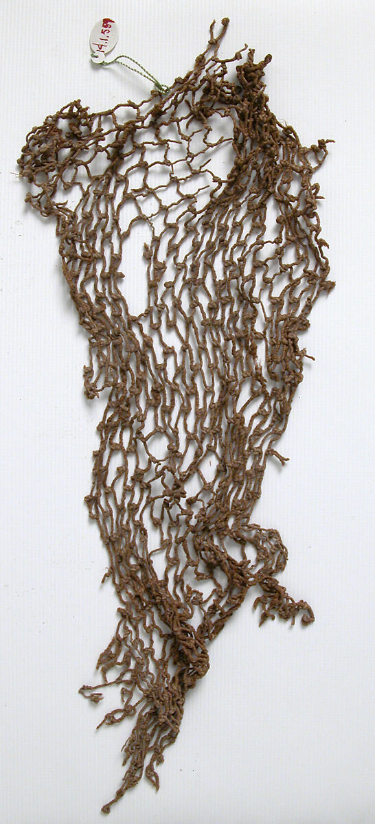 Fish Net Fragment, Linen twine, Coptic 