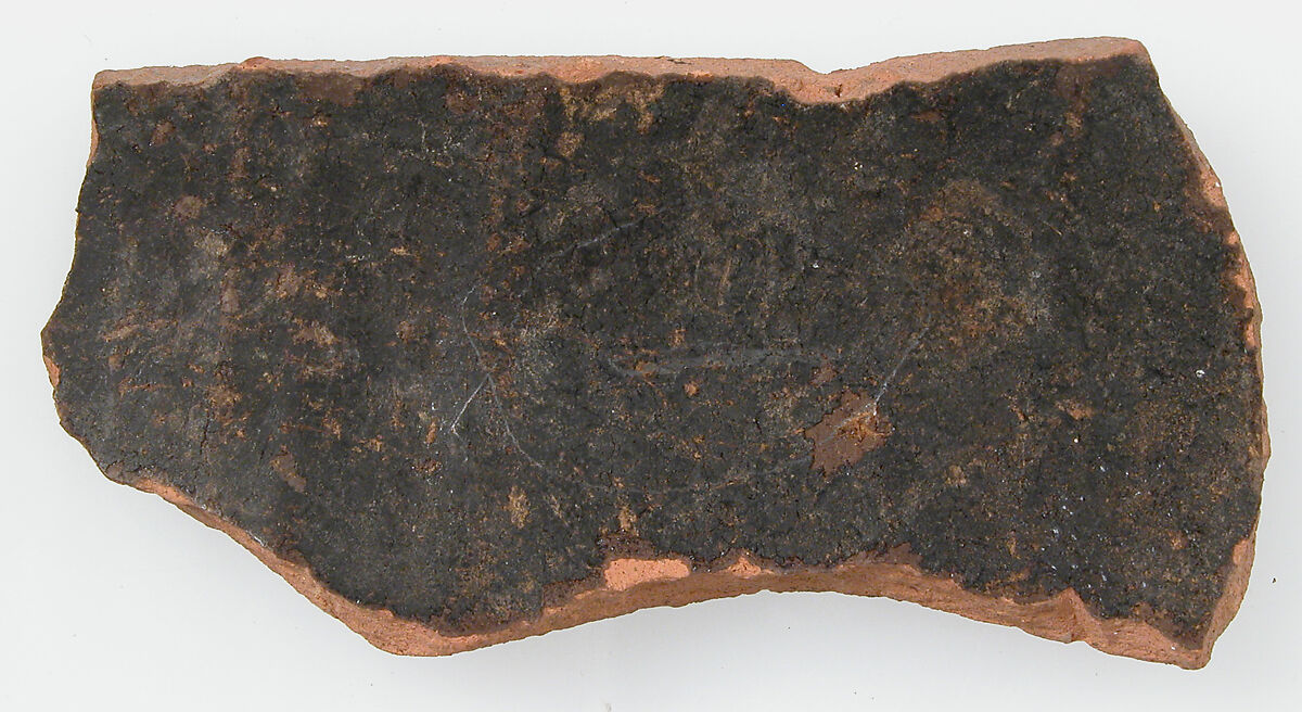 Ostrakon, Pottery fragment with ink inscription, Coptic