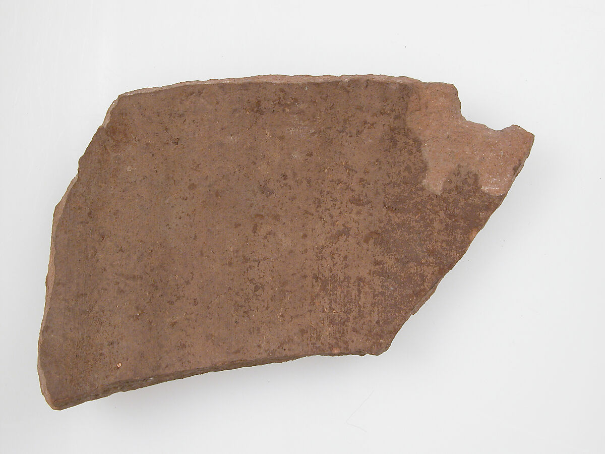 Ostrakon, Pottery fragment with ink inscription, Coptic