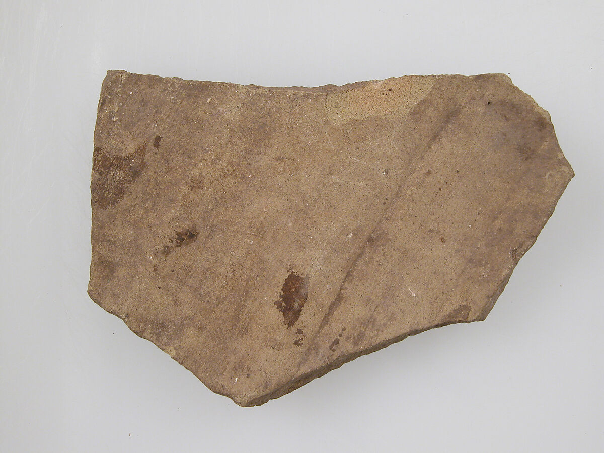 Ostrakon, Pottery fragment with ink inscription, Coptic