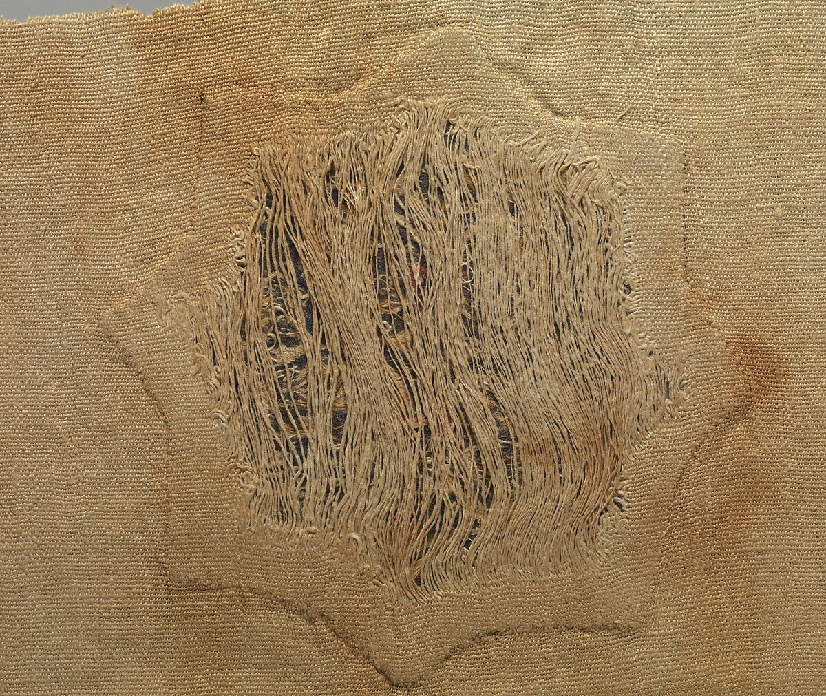 Textile Fragment with Inhabited Vine in an Eight-Pointed Star, Linen, wool, Coptic