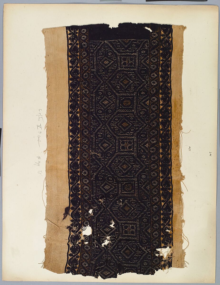 Textile Fragment, Linen, wool, Coptic