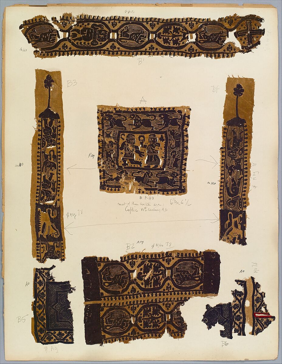 Textile Fragment, Linen, wool, Coptic