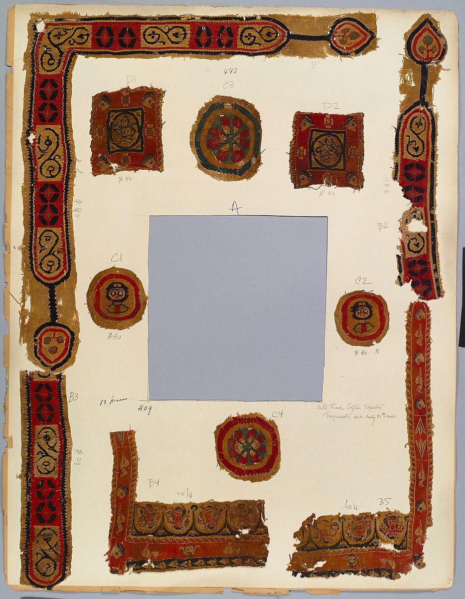 Textile Fragment, Linen, wool, Coptic