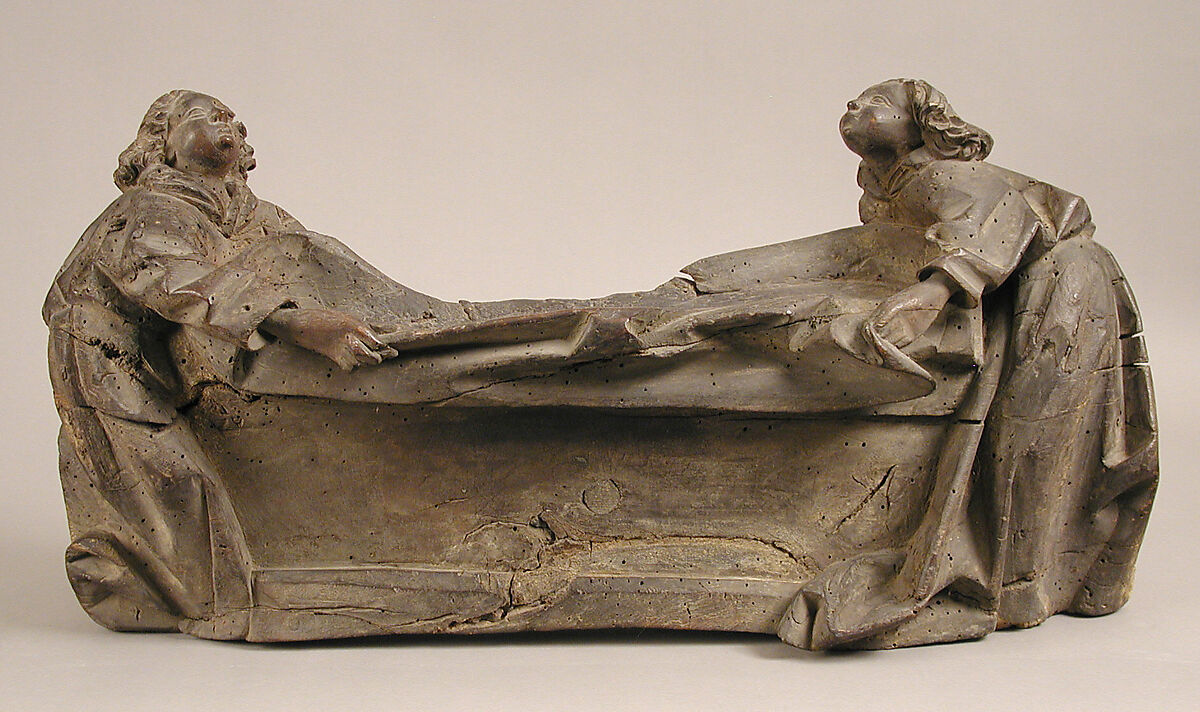 Two Angels Holding a Shroud, Wood, German 