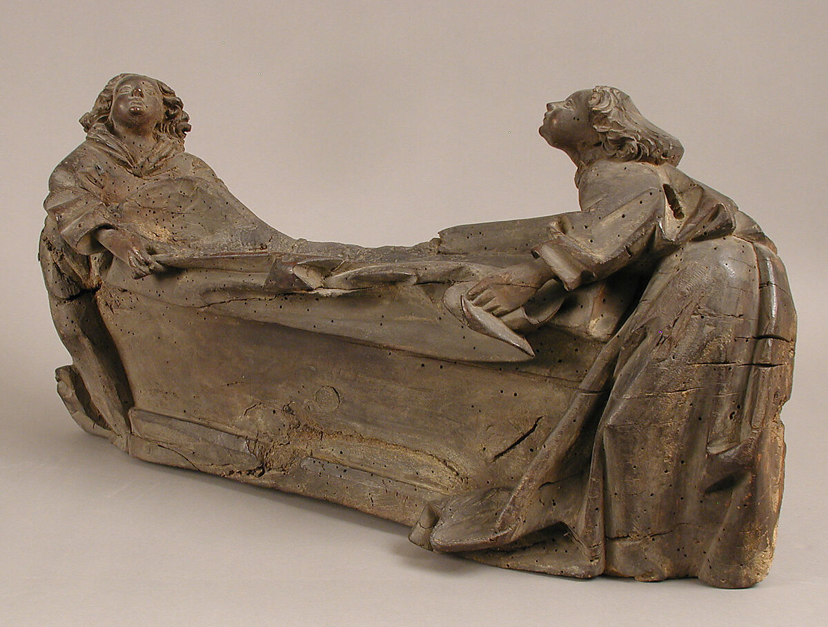 Two Angels Holding a Shroud, Wood, German