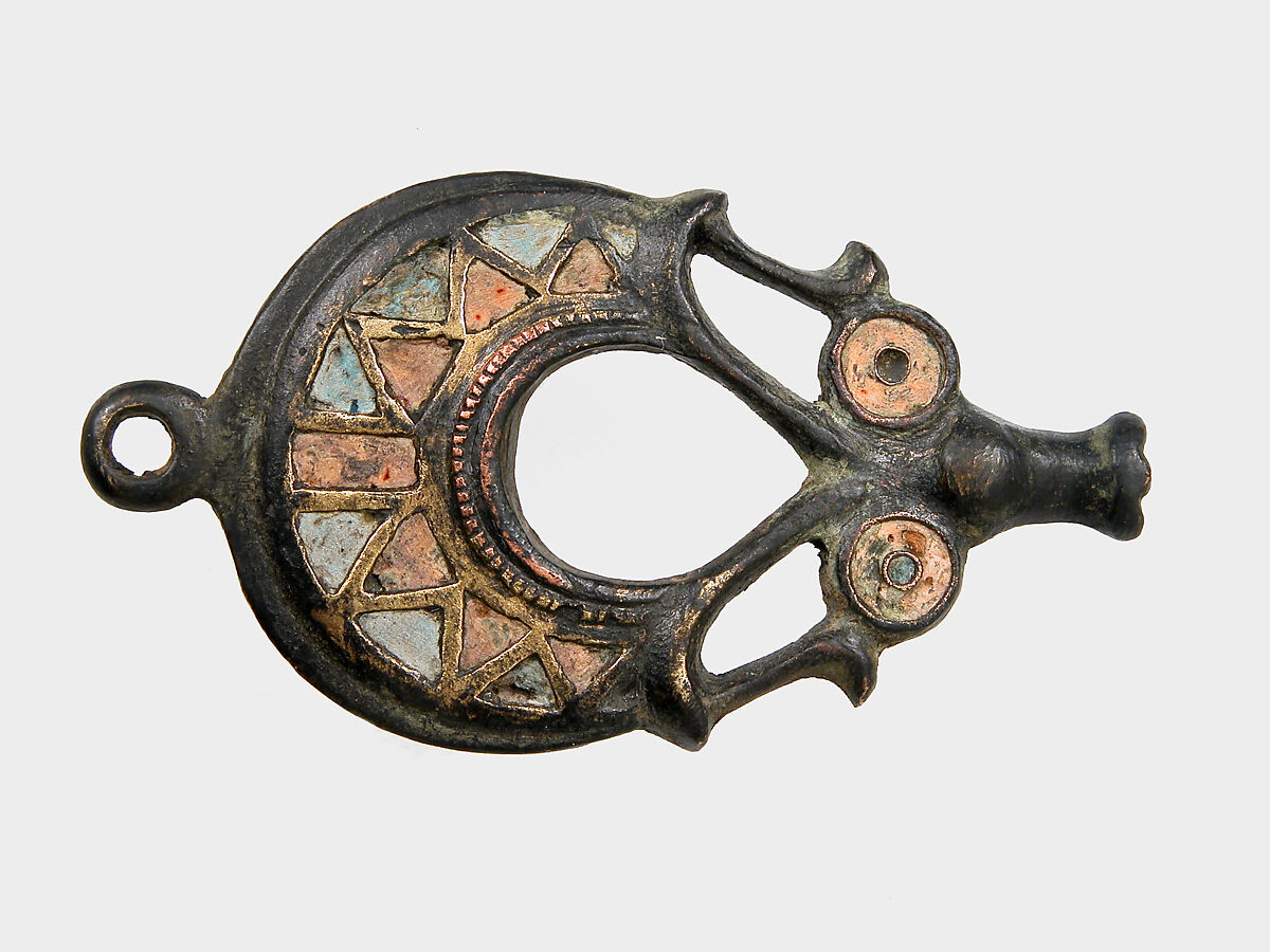 Zoomorphic Brooch, Copper alloy, champlevé enamel, Roman 