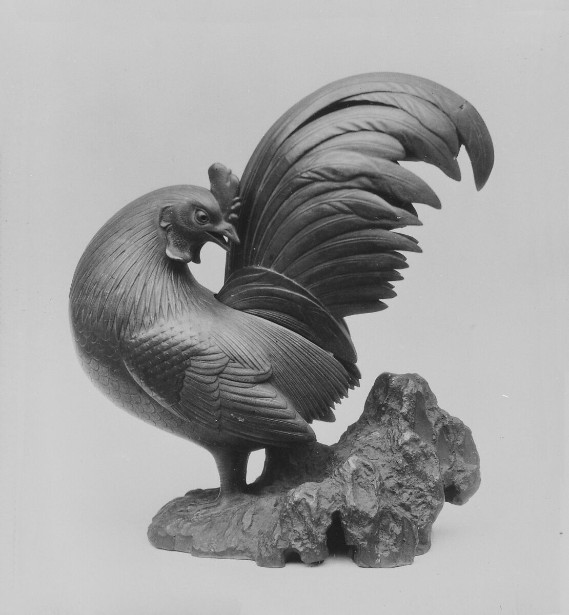 Censer in Form of a Cock, Stoneware covered with thin glaze (Bizen ware), Japan 