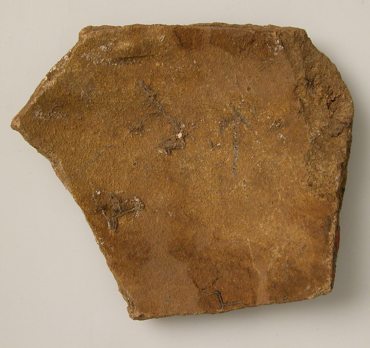 Ostrakon, Pottery fragment with ink inscription, Coptic
