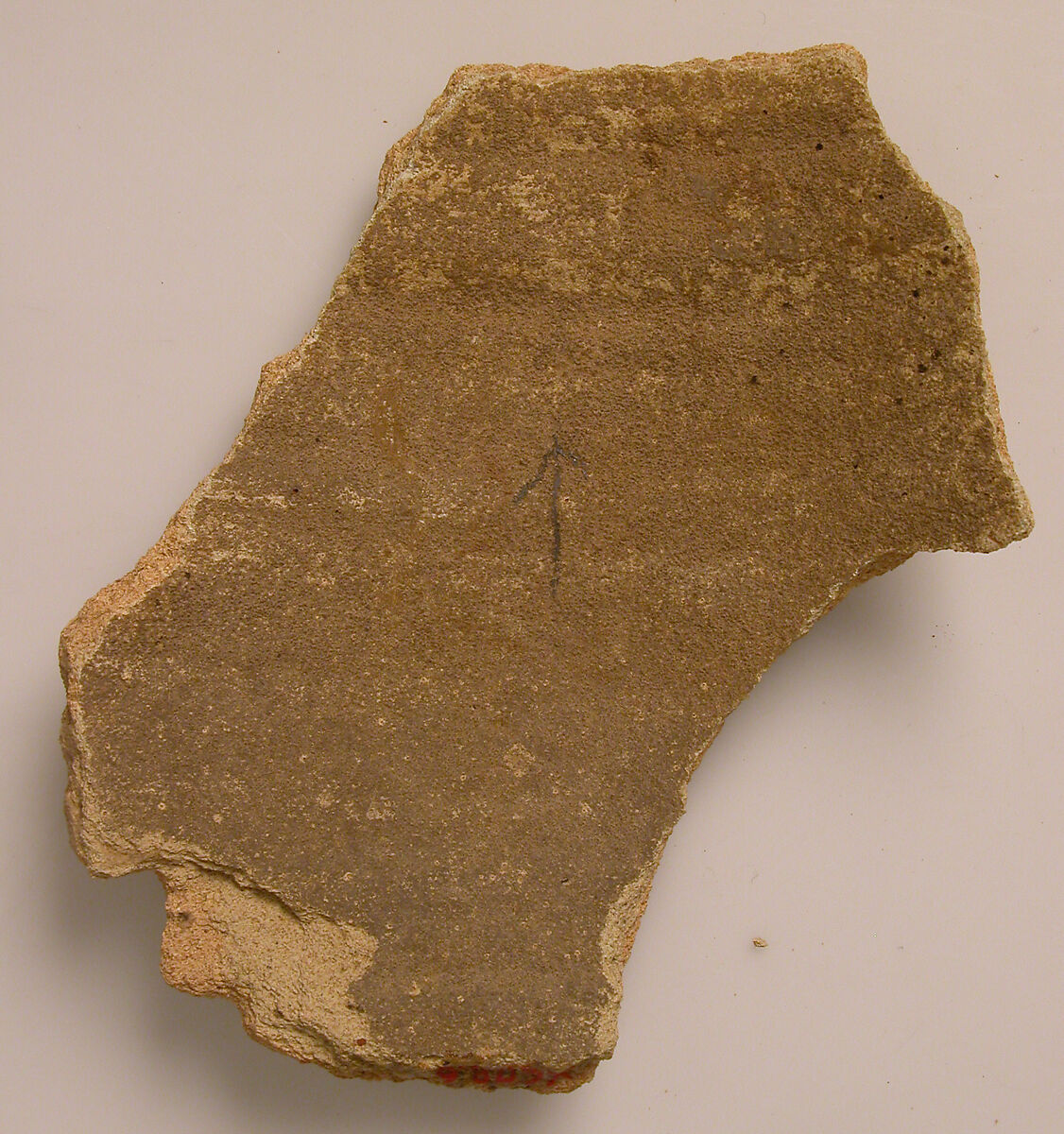 Ostrakon, Pottery fragment with ink inscription, Coptic