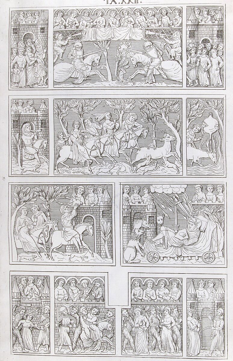 Panel with Hunting Scenes, Ivory, French