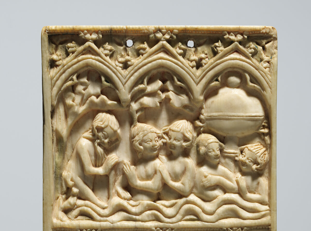 Plaque with the Fountain of Youth, Elephant ivory, French