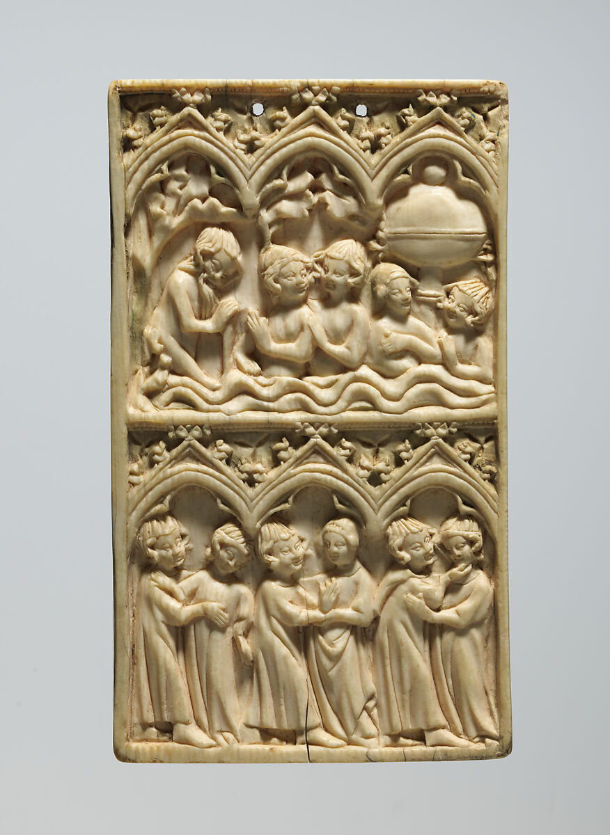 Plaque with the Fountain of Youth, Elephant ivory, French