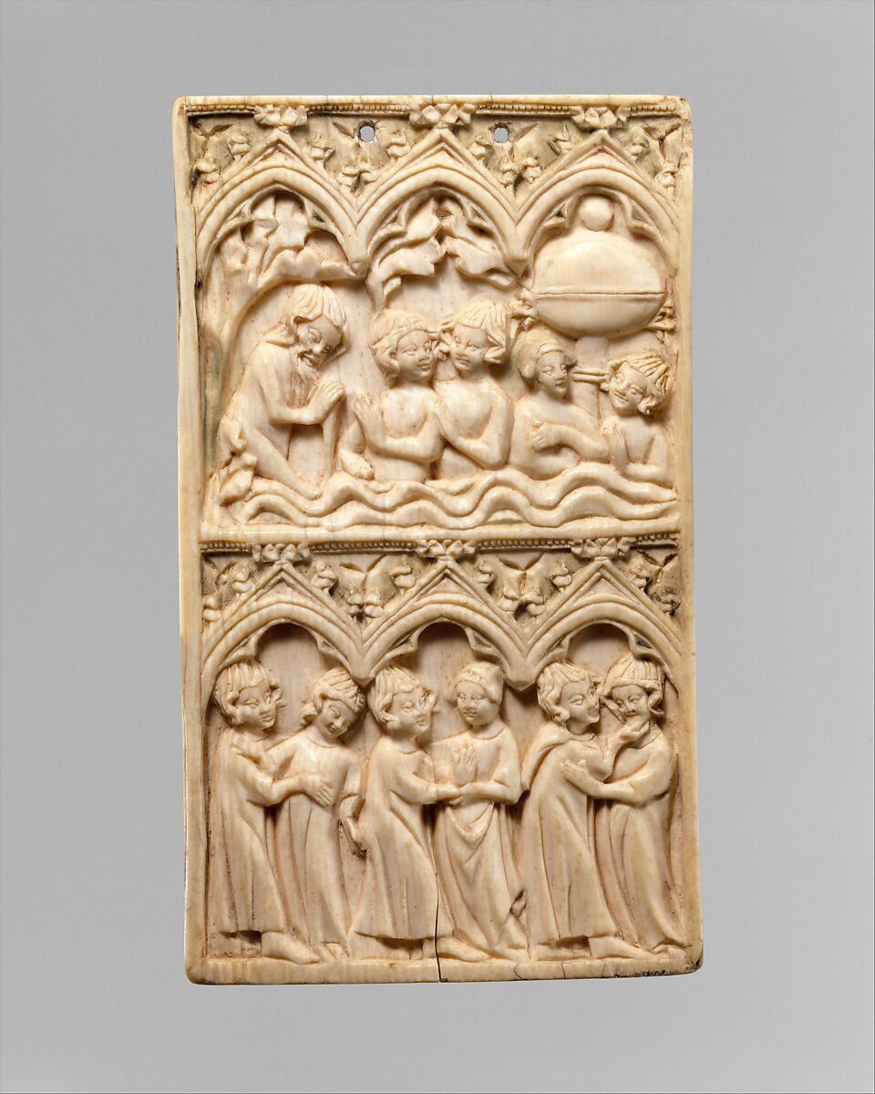 Plaque with the Fountain of Youth, Ivory, French 
