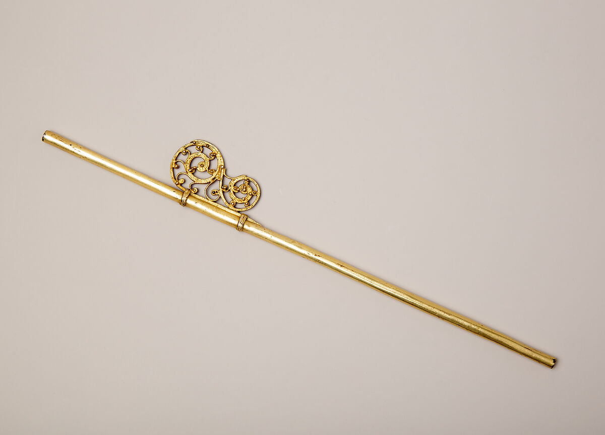 Straw, Silver-gilt, German