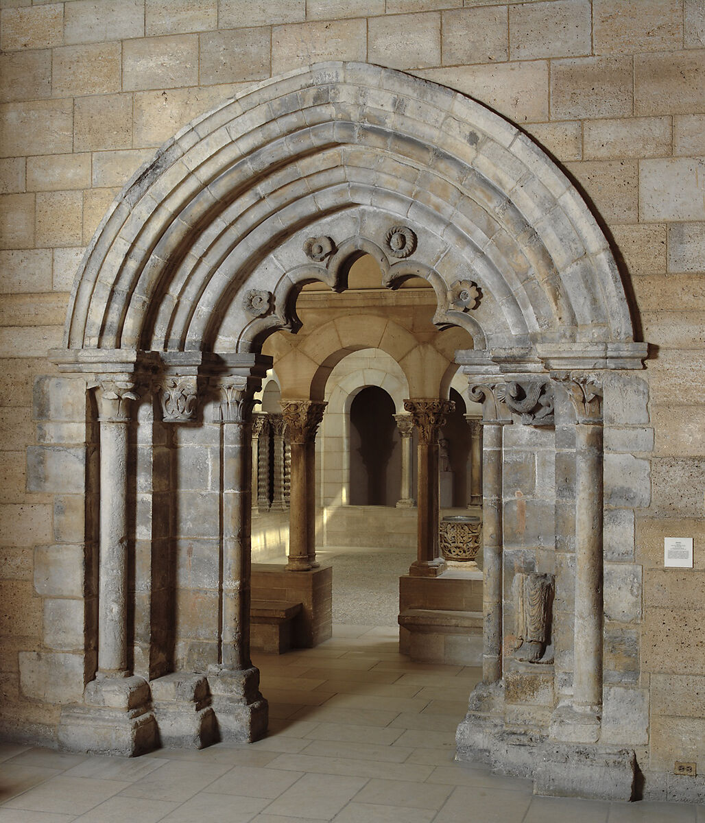 Doorway from Notre-Dame at Reugny, Limestone, French 