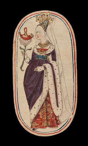 Queen of Horns, from The Cloisters Playing Cards