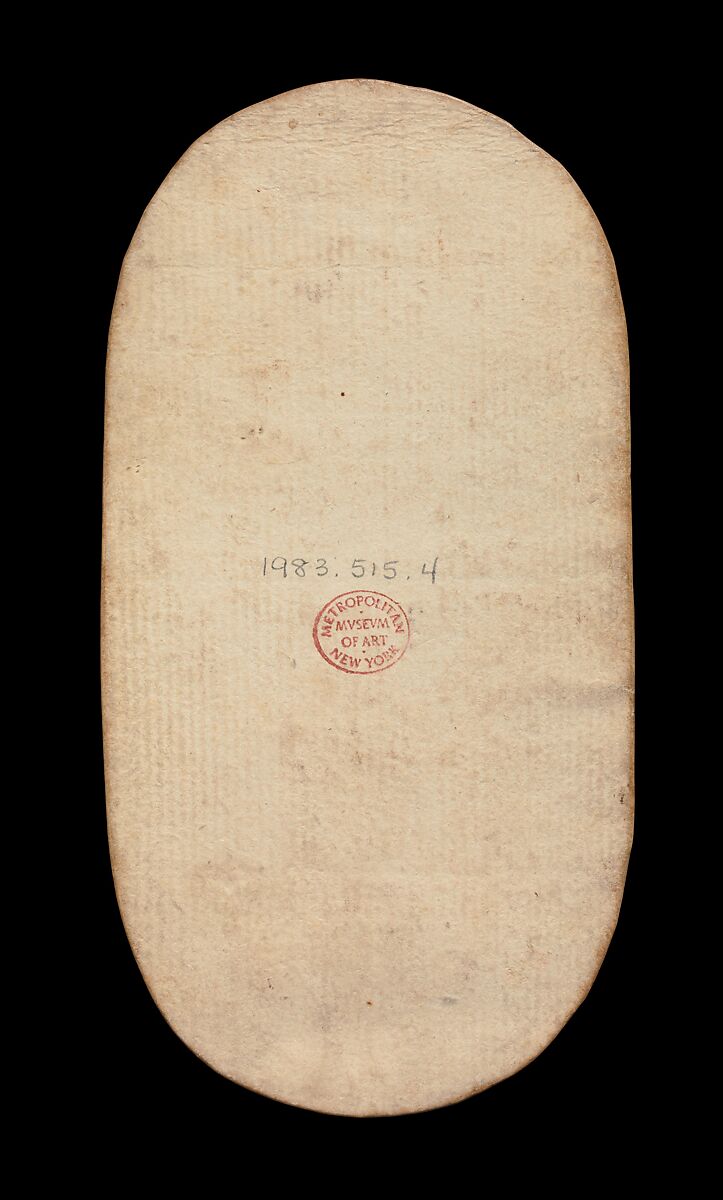 10 of Horns, from The Cloisters Playing Cards, Paper (four layers of pasteboard) with pen and ink, opaque paint, glazes, and applied silver and gold, South Netherlandish