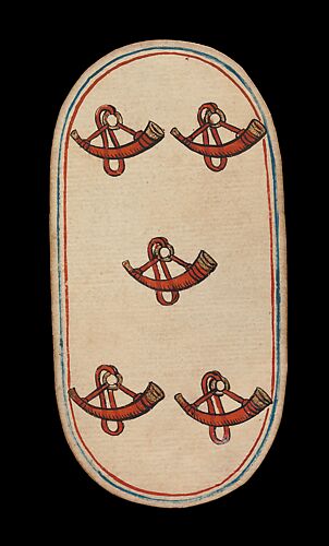 5 of Horns, from The Cloisters Playing Cards